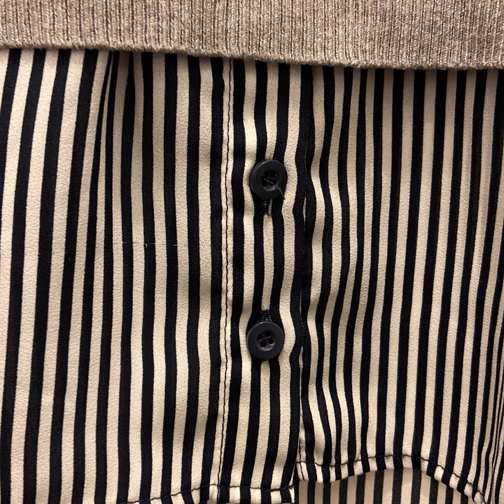 Adriana Papell Sweater Shirt Tunic Grey Medium - Picture 4 of 6